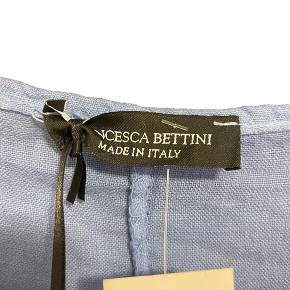 NWT - Francesca Bettini Periwinkle Blue Linen Midi Dress - Picture 7 of 8